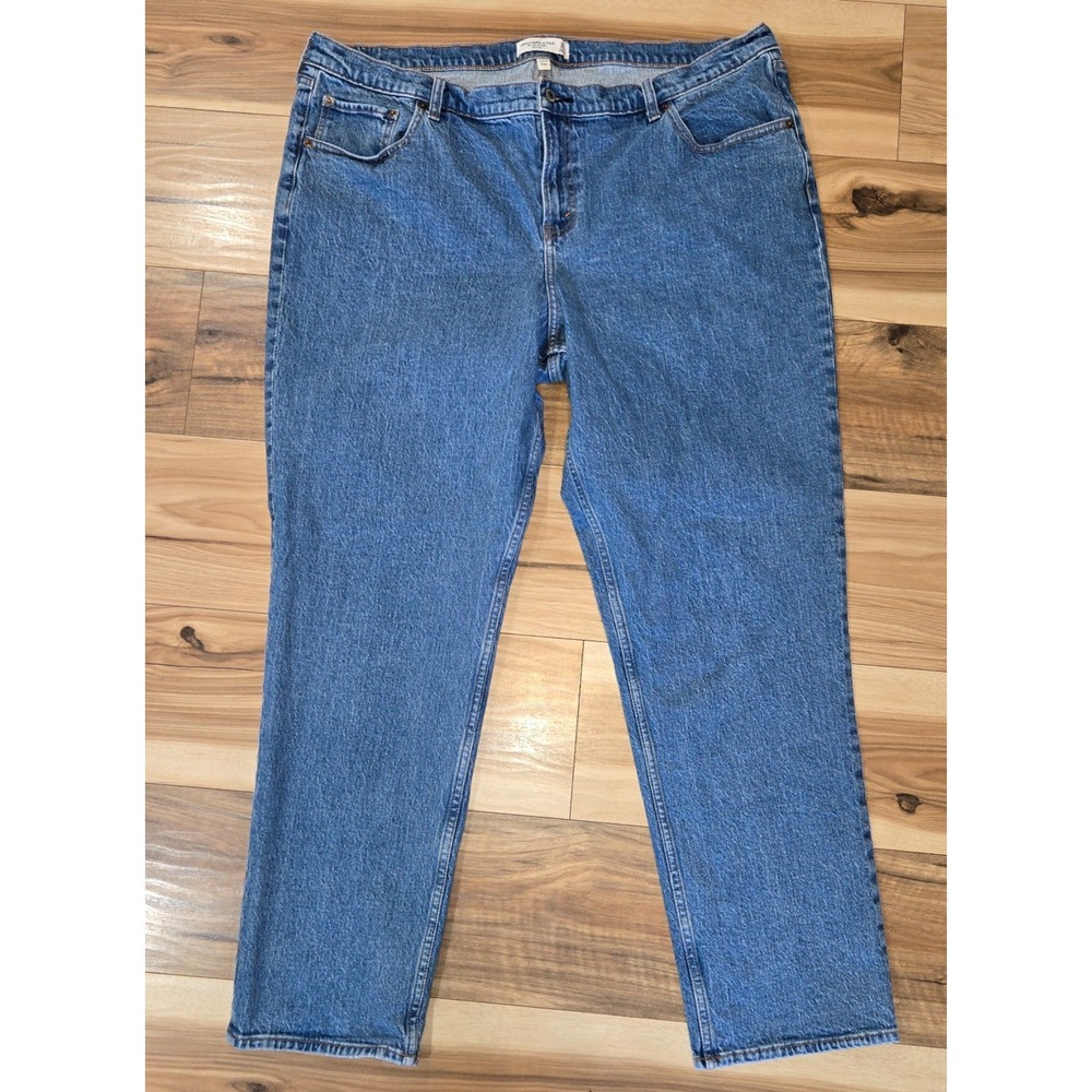 Abercrombie & Fitch The 90s Straight Jean Womens Med‎ Wash 35 / 20L Curve Love